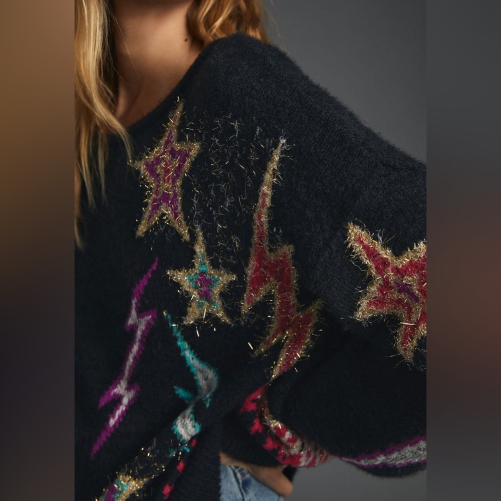 Pilcro Sparkle-Star Pullover - Picture 3 of 5